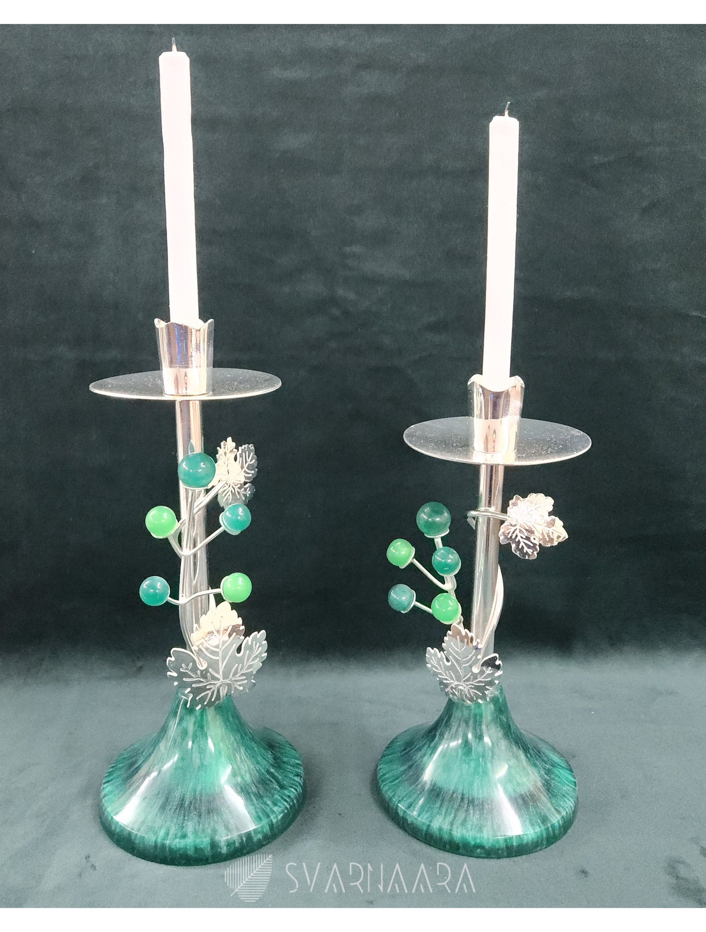 Grape Leaf Candle Stand ( SET OF 2 )