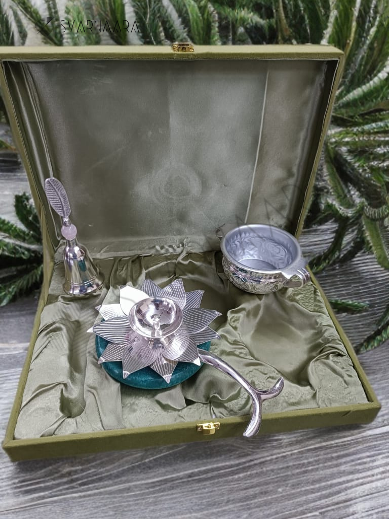 Lotus Diya With Bell + Matki