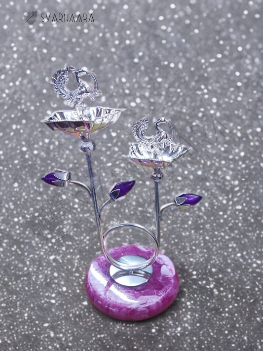 Dual Jyot With Purple Lotus