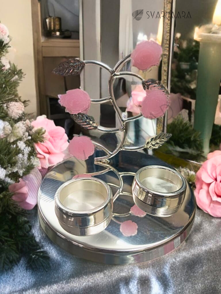 Rose Flower Dual Candle Stand