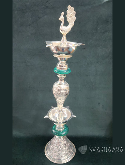 Peacock Diya ( Long )