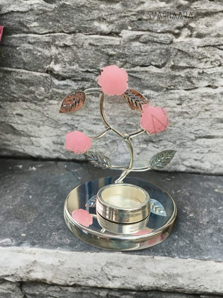 Rose Flower Single Candle Stand